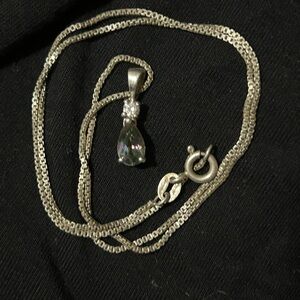 Mystic Topaz CZ pendant with .925 chain
